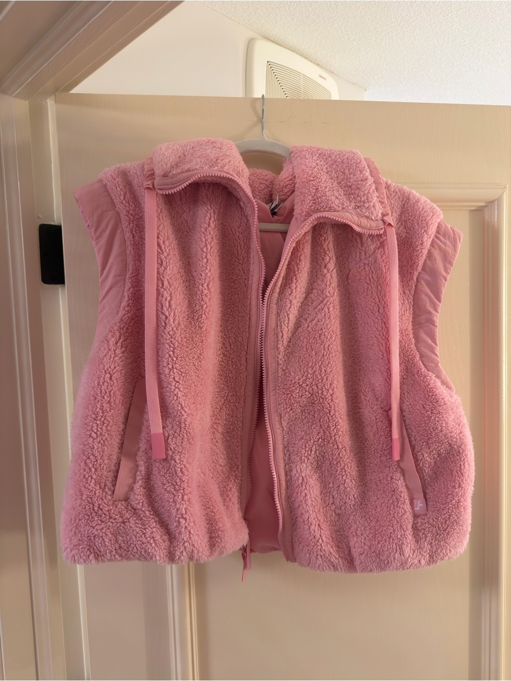 JoyLab Dusty Pink Sherpa Hooded Vest with Zip